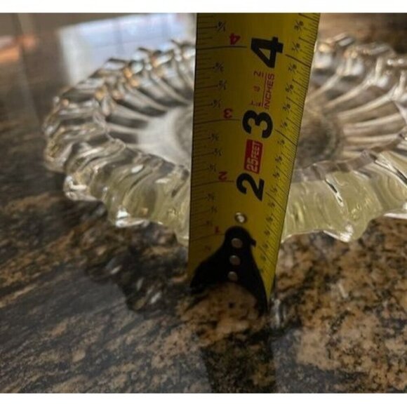 Vintage Fostoria 10" Large 1940's Round Ashtray In A Pressed Clear Glass Design‎ - Picture 2 of 10